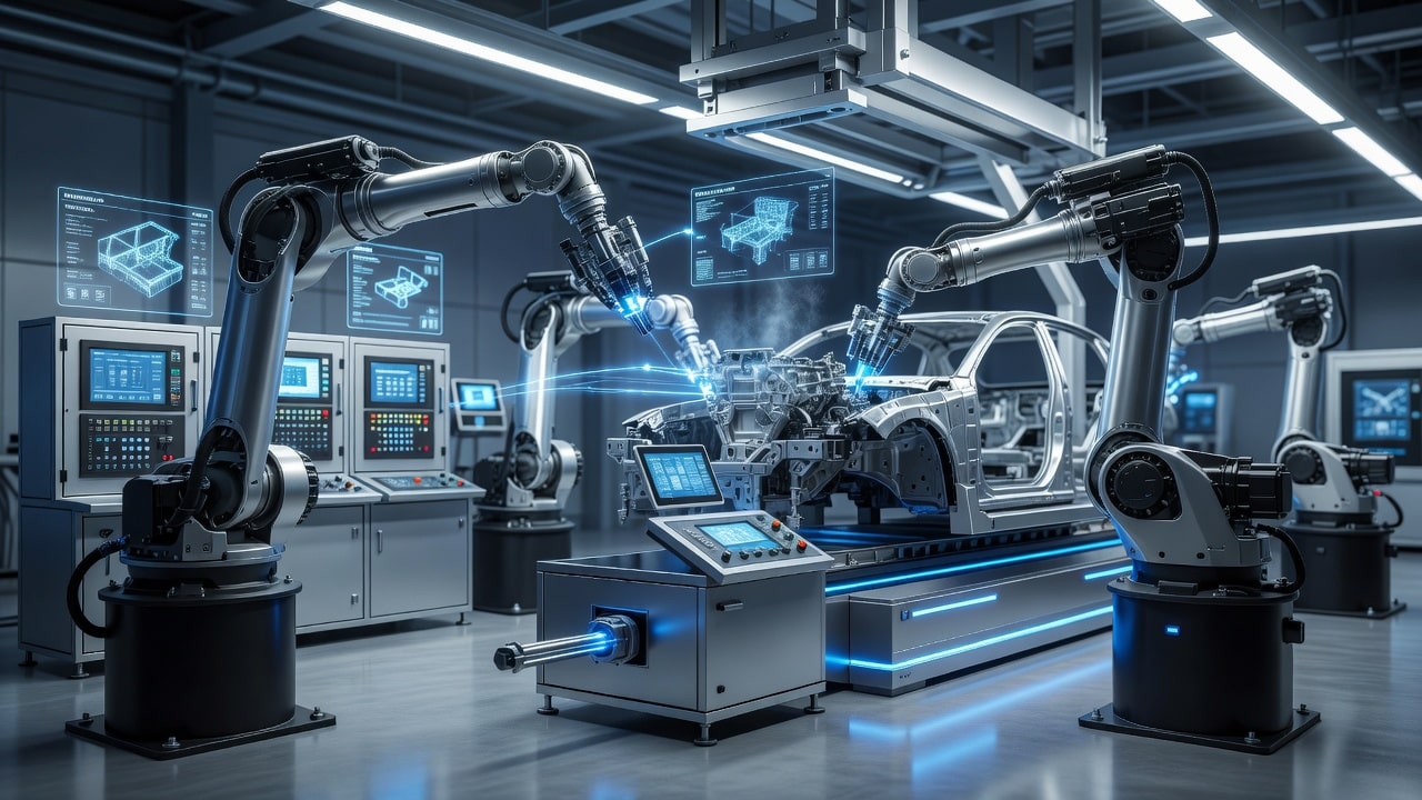 Línea de producción automatizada en fábrica de automoción